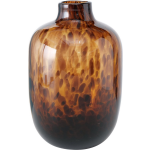 4Goodz Glazen Vaas Leopard Van Gevlamd Glas - 16x25 Cm - - Bruin