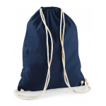 Bellatio Design Sport Gymtas Donker Met Rijgkoord 46 X 37 Cm Van Katoen - Gymtasje - Zwemtasje - Blauw