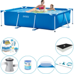 Intex Frame Pool Rechthoekig 220x150x60 Cm - Zwembad Combinatie Deal - Blauw