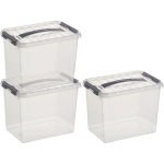 3x Kunststof Stapelbare Opbergbak 9 Liter 30 X 20 X 22 Cm - Opbergbox