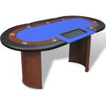 Vidaxl Pokertafel Voor 10 Personen Met Dealervak En Fichebak - Blauw