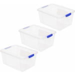 Forte Plastics 3x Opbergbakken/organizers Met Deksel 16 Liter 40 Cm Transparant - Opbergbox