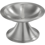 1x Ronde Metalen Stompkaarsenhouder Zilver Voor Kaarsen 7-8 Cm Doorsnede - Kaarsenplateaus - Silver