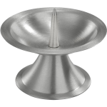 1x Ronde Metalen Stompkaarsenhouder Zilver Voor Kaarsen 5-6 Cm Doorsnede - Kaarsenplateaus - Silver