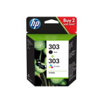 HP HP 303 3-kleuren & zwart Inktpatroon 2-pack 3YM92AE Replace: N/A