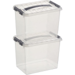 2x Kunststof Stapelbare Opbergbak 9 Liter 30 X 20 X 22 Cm - Opbergbox