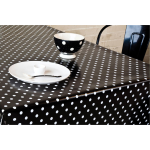 Bellatio Design Tafelzeil/tafelkleed Met Witte Stippen 140 X 300 Cm - Tafelzeilen - Zwart