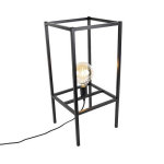 QAZQA Tafellamp Cage - Zwart