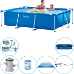 Intex Frame Pool Rechthoekig 220x150x60 Cm - Zwembad Inclusief Accessoires - Blauw