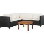 Vidaxl Loungeset Poly Rattan En Wit 15-delig - Negro