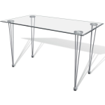 Vidaxl Eettafel Met Glazen Tafelblad Transparant - Silver