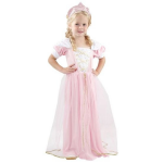 Witbaard baard verkleedjurk prinses meisjes polyester roze mt 1/2 jaar - Wit