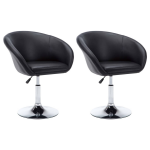 Vidaxl Eetkamerstoelen Draaibaar 2 St Kunstleer - Zwart