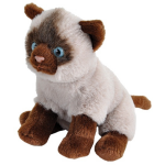 Wild Republic knuffelkat Siamees junior 13 cm pluche wit/bruin