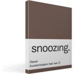 Snoozing Flanel Kussenslopen (Set Van 2) - 100% Geruwde Flanel-katoen - 40x60 Cm - Kindermaat - Taupe