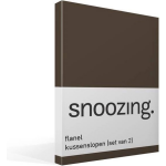 Snoozing Flanel Kussenslopen (Set Van 2) - 100% Geruwde Flanel-katoen - 40x60 Cm - Kindermaat - - Bruin