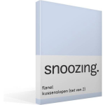 Snoozing Flanel Kussenslopen (Set Van 2) - 100% Geruwde Flanel-katoen - 40x60 Cm - Kindermaat - Hemel - Blauw