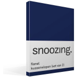 Snoozing Flanel Kussenslopen (Set Van 2) - 100% Geruwde Flanel-katoen - 40x60 Cm - Kindermaat - Navy - Blauw