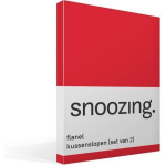 Snoozing Flanel Kussenslopen (Set Van 2) - 100% Geruwde Flanel-katoen - 40x60 Cm - Kindermaat - - Rood