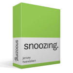 Snoozing Jersey Hoeslaken - 100% Gebreide Jersey Katoen - 1-persoons (90x210/220 Cm) - Lime - Groen