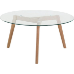 Beliani Minnesota Salontafel Glas 90 X 90 Cm - Bruin