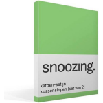 Snoozing Katoen-satijn Kussenslopen (Set Van 2) - 100% Katoen-satijn - 60x70 Cm - Standaardmaat - Lime - Groen