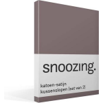 Snoozing Katoen-satijn Kussenslopen (Set Van 2) - 100% Katoen-satijn - 60x70 Cm - Standaardmaat - Taupe