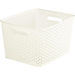 Opbergmand- Rattanmand 36 X 30 X 22 Cm Lekker Stevig - Wit