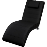 Vidaxl Chaise Longue Met Kussen Kunstleer - Negro