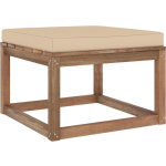 Vidaxl 3-delige Loungeset Pallet Met Kussens Geïmpregneerd Grenenhout - Beige