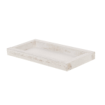 Houten Kaarsenbord/plateau Rechthoekig White Wash 28 X 15 Cm - Kaarsenplateaus