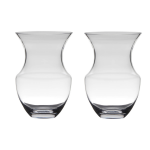 Bellatio Decorations Set Van 2x Stuks Transparante Luxe Vaas/vazen Van Glas 26.5 X 18 Cm - Vazen