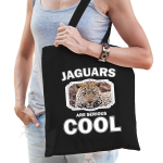 Bellatio Decorations Dieren Jaguar Tasje Volwassenen En Kinderen - Jaguars Are Cool Cadeau Boodschappentasje - Feest Boodschappentassen - Zwart