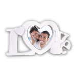 Kunststof Fotolijst Love Geschikt Voor Een Foto Van 10 X 10 Cm - Fotolijsten - Wit