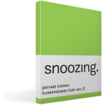 Snoozing Percale Katoen Kussenslopen (Set Van 2) - 100% Percale Katoen - 60x70 Cm - Standaardmaat - Lime - Groen