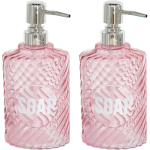 2x Stuks Zeeppompjes/zeepdispensers Parel Van Kunststof 500 Ml - Zeeppompjes - Roze