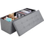 Nancy's Hocker - Poef - Klapstoel Met Opbergruimte - Kist - Bank - Opberger - Lichtgrijs - 110 X 38 X 38 Cm