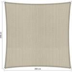 Shadow Comfort Vierkant 2x2m Sahara Sand Met Bevestigingsset En Buitendoek Reiniger - Beige