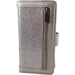 Hem Apple Iphone 12 - Magic Glitter Shiny- Leren Rits Portemonnee Telefoonhoesje - Silver