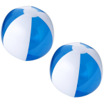 2x Stuks Opblaasbare Strandballen/wit 30 Cm - Strandballen - Blauw