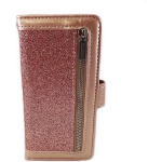 Hem Apple Iphone 12 - Magic Glitter Rose Gold - Leren Rits Portemonnee Telefoonhoesje - Roze