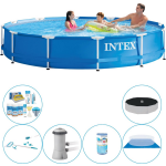 Intex Zwembad Combinatie Set - Metal Frame Rond 366x76 Cm - Blauw