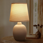Aigostar Tafellamp 130200ptt - Keramiek - Lamp Mette Kap - H31 Cm - Wit