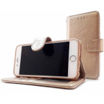 Hem Apple Iphone 12 - Golden Shimmer Leren Portemonnee Hoesje - Lederen Wallet Case Tpu Meegekleurde Binnenkant- Book Case