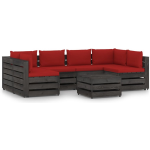 Vidaxl 7-delige Loungeset Met Kussens Geïmpregneerd Hout - Rood