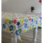 Bellatio Design Tafelzeil/tafelkleed Met Feest Print 140 X 250 Cm - Tafelzeilen - Wit