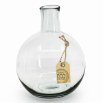Bellatio Design Transparante Ronde Fles Vaas/vazen Van Eco Glas 18 X 24 Cm - Vazen
