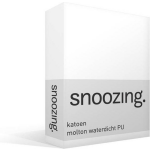 Snoozing Katoen Molton Waterdicht Pu Hoeslaken - 100% Katoen - Lits-jumeaux (180x200 Cm) - - Wit