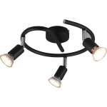 BES LED Led Plafondspot - Trion Pamo - Gu10 Fitting - 3-lichts - Rond - Mat - Aluminium - Zwart