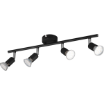 BES LED Led Plafondspot - Trion Pamo - Gu10 Fitting - 4-lichts - Rond - Mat - Aluminium - Zwart